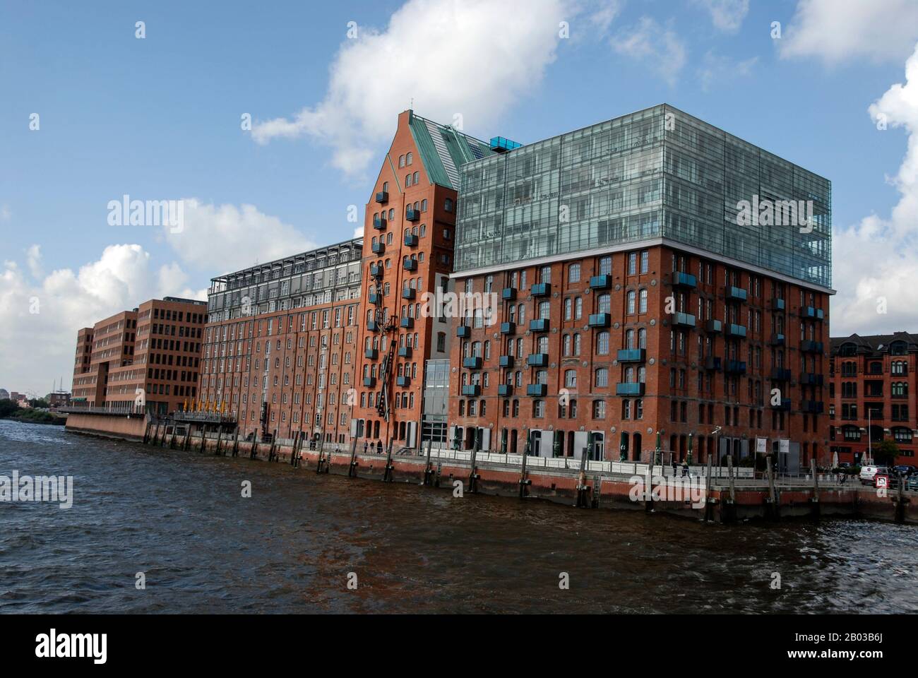 Former warehouses converted into luxury apartments and offices besides