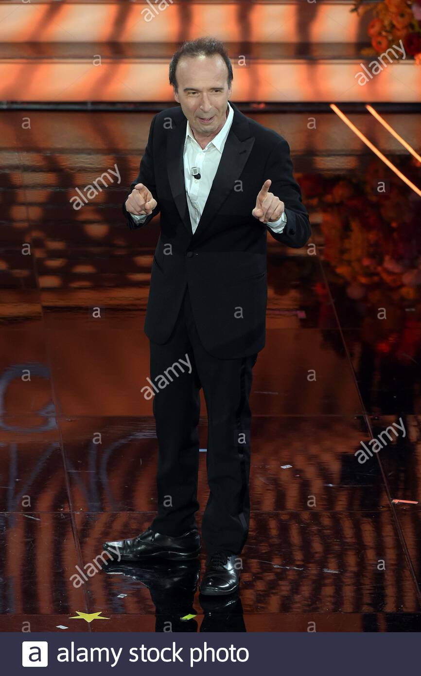 Roberto Benigni Sanremo 08 02 2020 Stock Photo Alamy