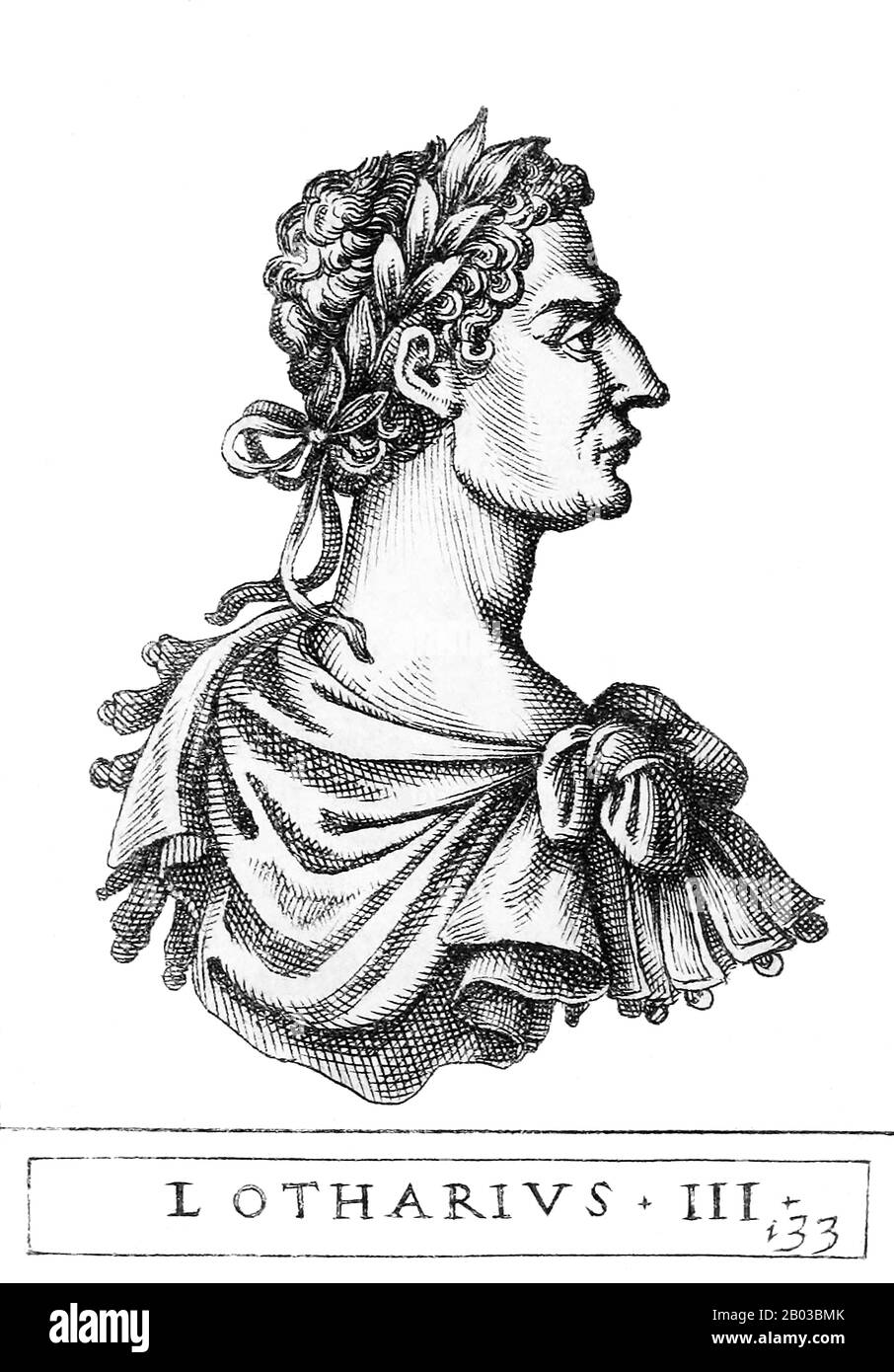 Lothair III (1075-1137), sometimes numbered Lothair II, was the son of Saxon count Gebhard of Supplinburg. He was Holy Roman emperor from 1133 until his death. Stock Photo