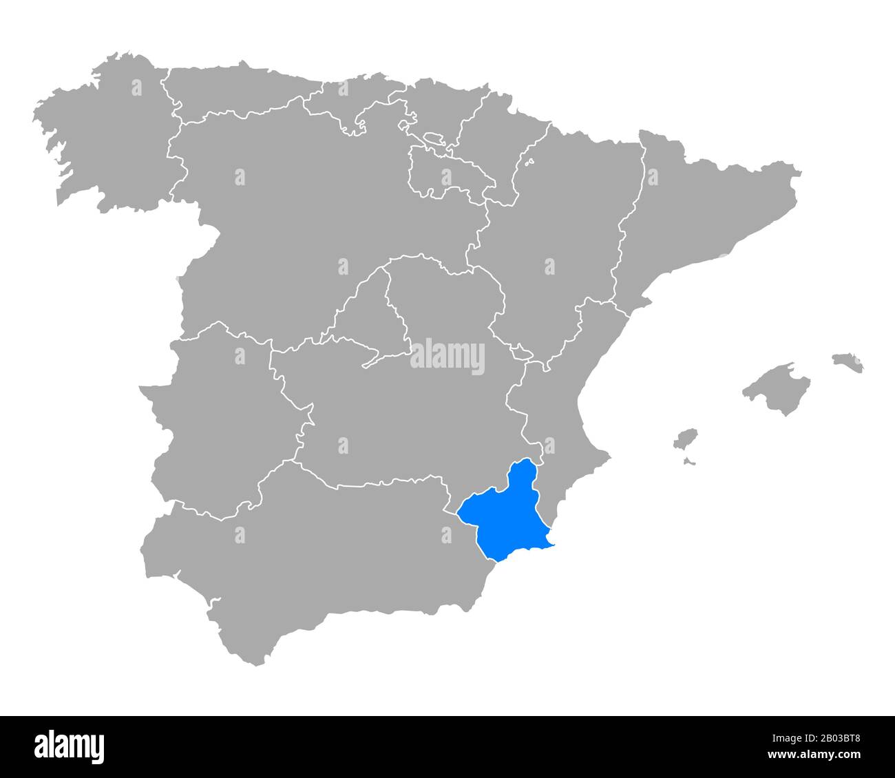Map of Murcia in Spain Stock Photo Alamy