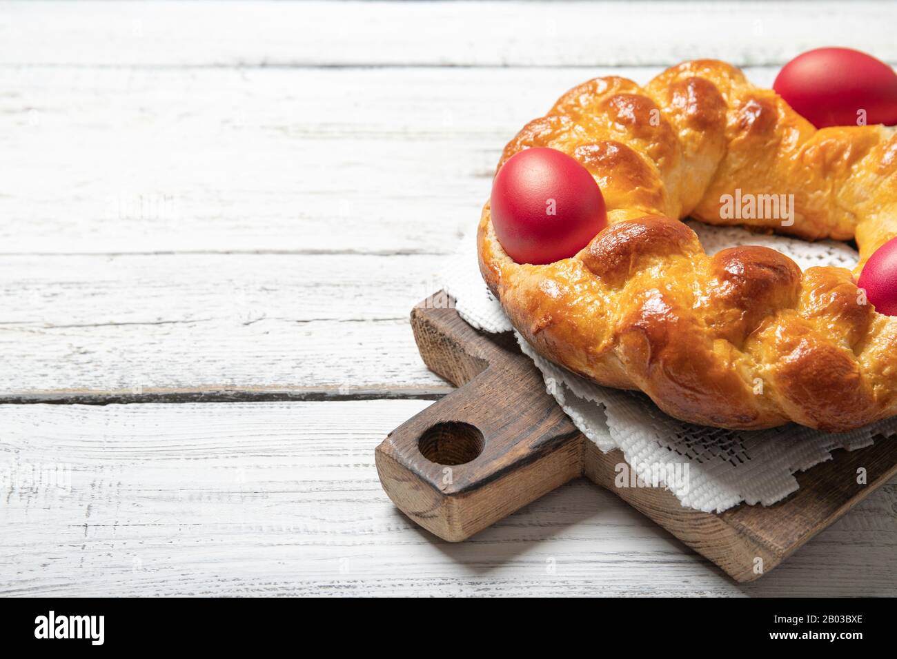 Greek Easter cake. Easter. Greek easter bread. Egg roll Stock Photo Alamy