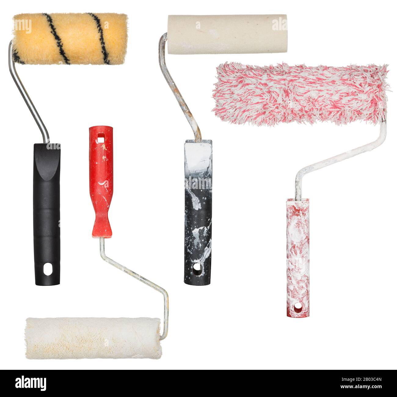 Painting tools. New and used paint rollers Stock Photo Alamy