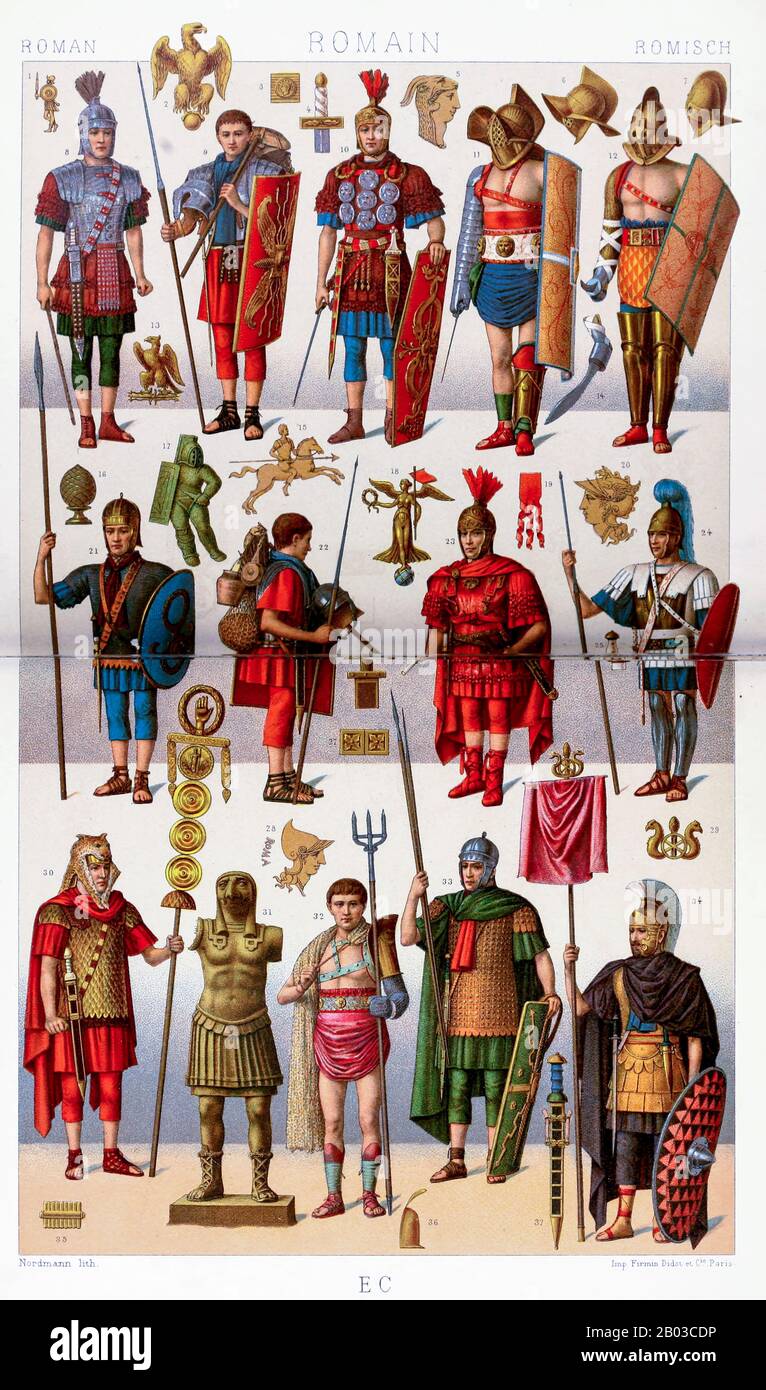 Ancient Roman fashion and accessories from Geschichte des kostüms in  chronologischer entwicklung (History of the costume in chronological  development) by Racinet, A. (Auguste), 1825-1893. and Rosenberg, Adolf,  1850-1906, Volume 1 printed in