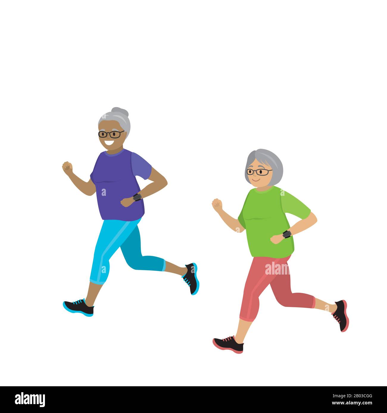 Cartoon retired grandmother running,isolated on white background,vector  illustration Stock Vector Image & Art - Alamy