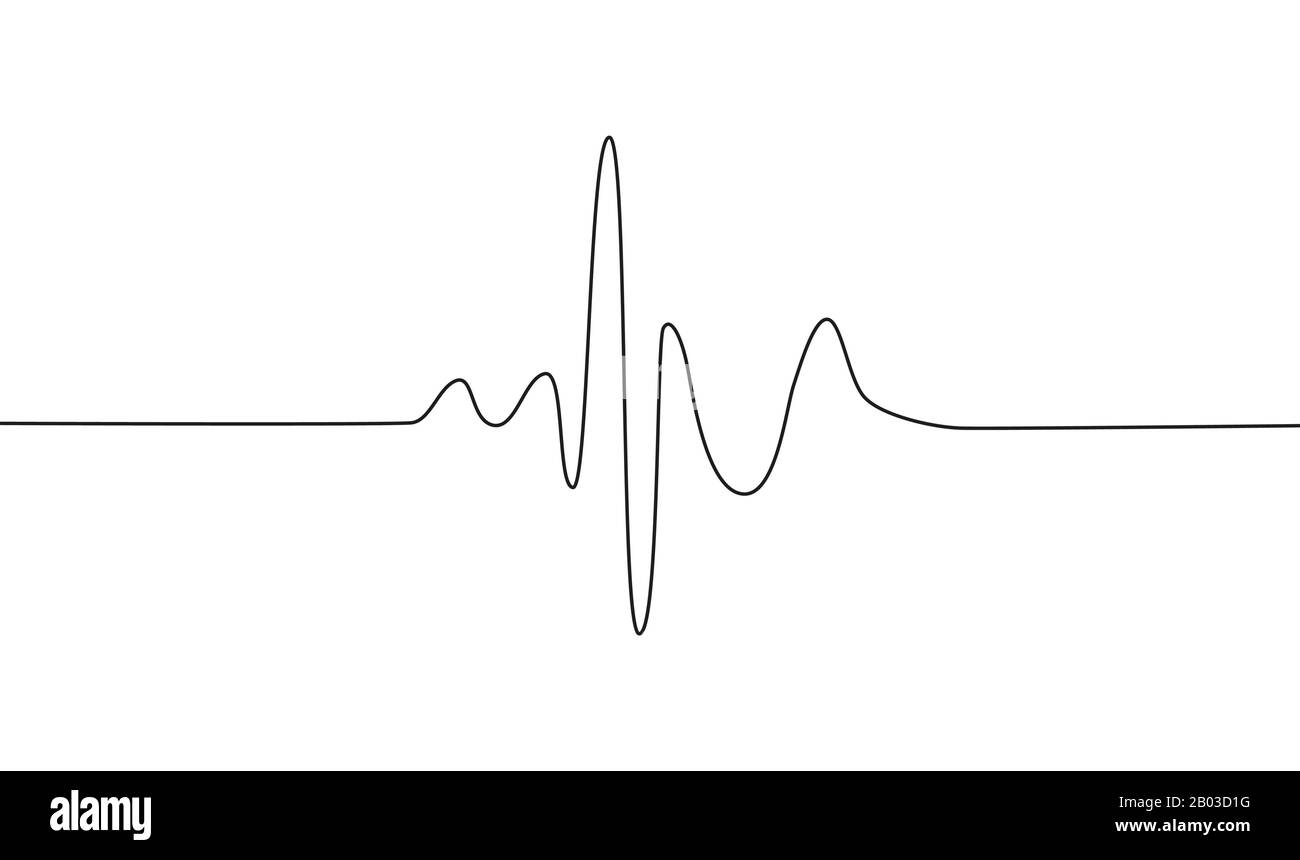 Human Heart And Rhythm Silhouette Single Continuous Black Line Healthy Medicine Sketch Outline Drawing Stock Vector Image Art Alamy