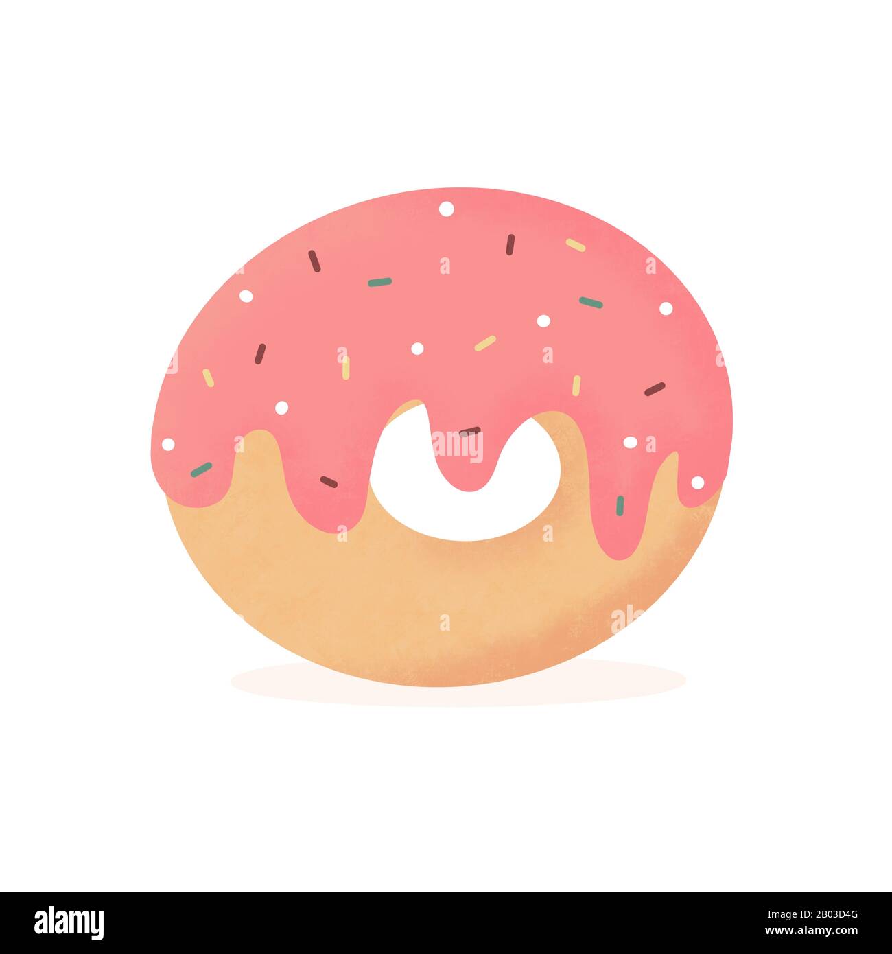 cute cartoon donut isolated on white background Stock Photo