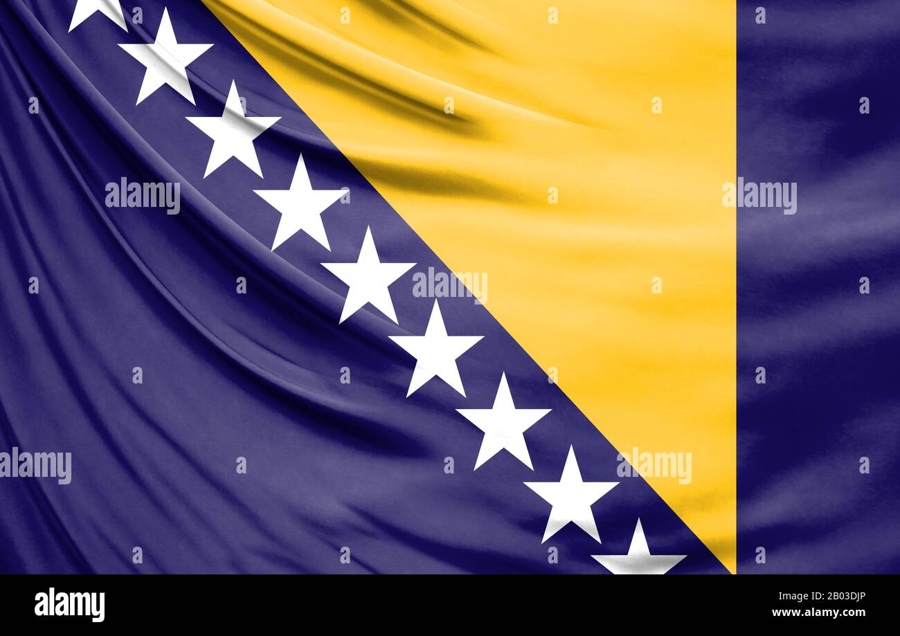 Bosnia herzegovina flag wavy hi-res stock photography and images - Alamy