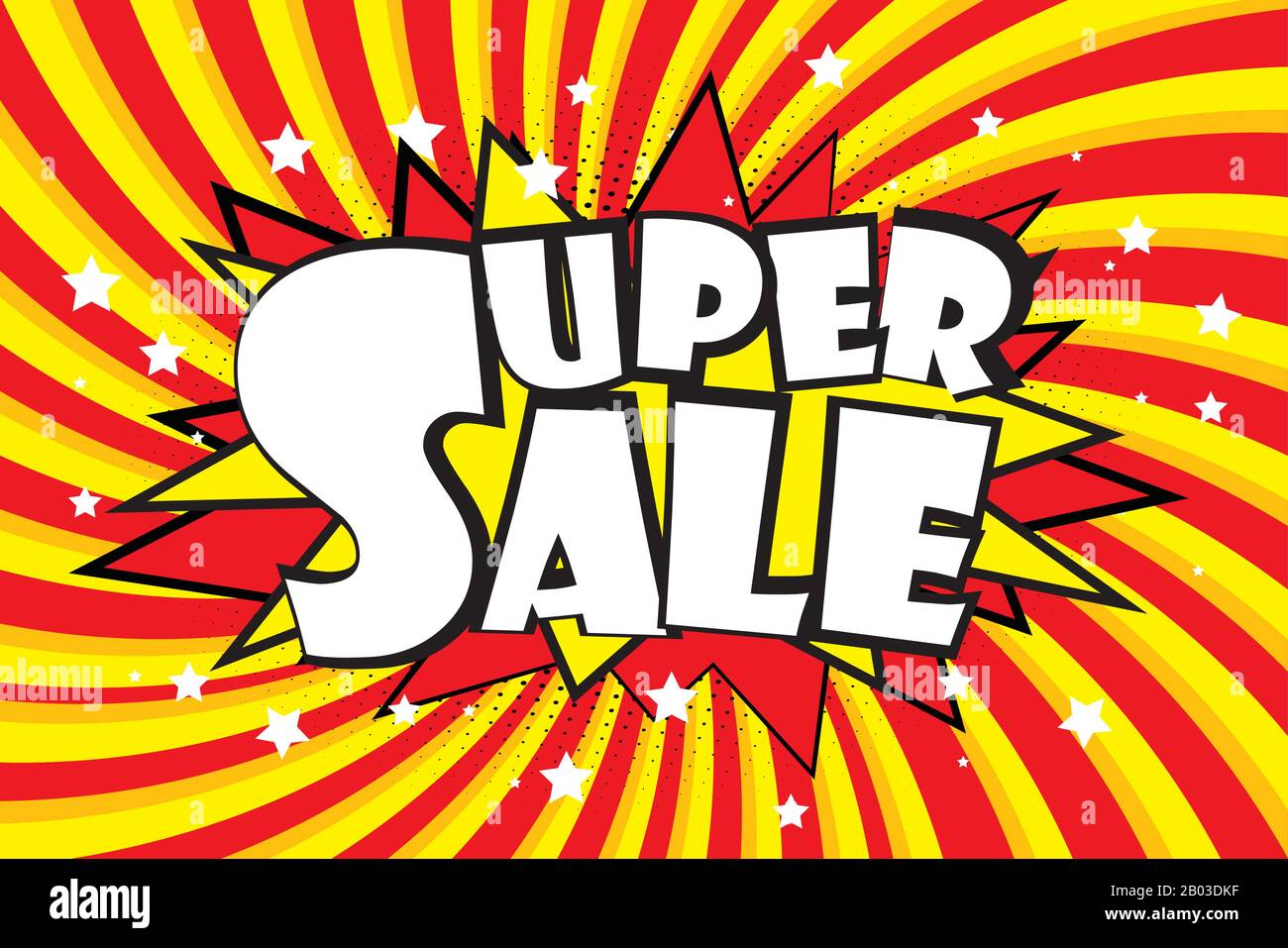 Super Sale- Comic sound effects in pop art style. Burst best graphic effect  with label and text in retro style. Vector illustration Stock Vector Image  & Art - Alamy