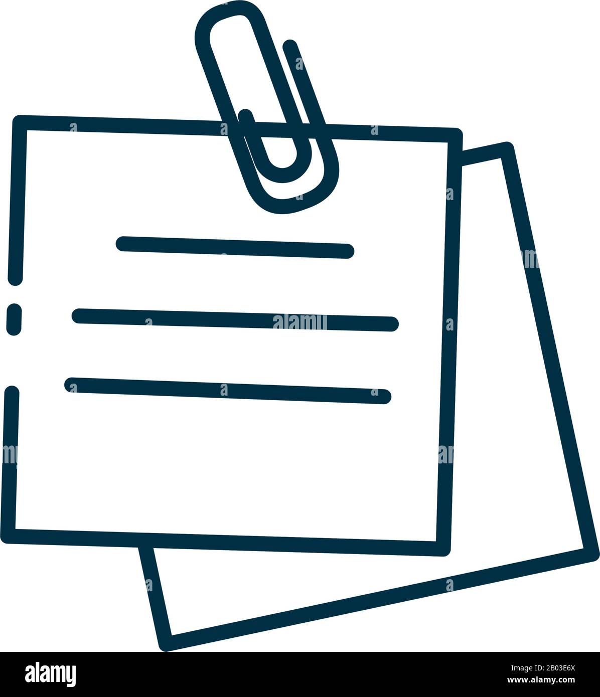 Paper notes and clip line style icon design, Document data archive ...