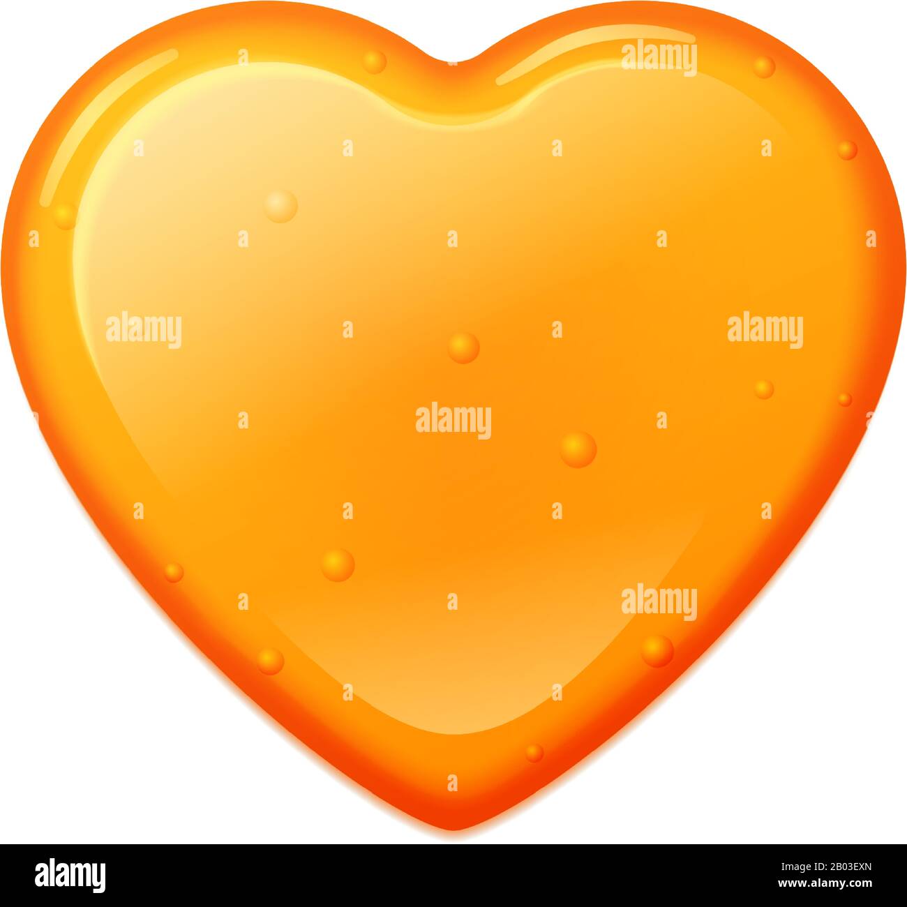 Honey heart shape isolated on a white background. Vector illustration ...
