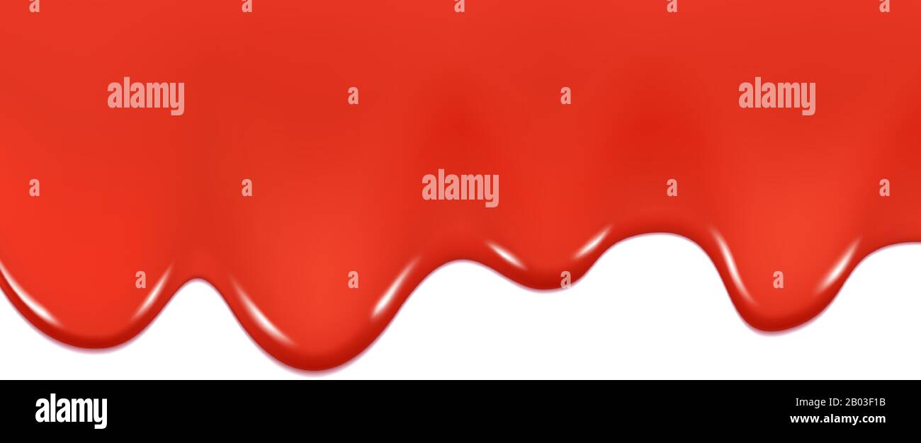 Dripping ketchup isolated on a white background. Vector illustration of