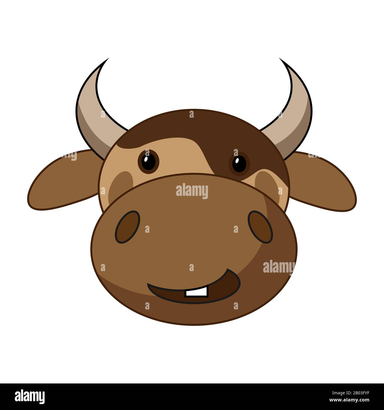 Cow head vector sketch icon isolated on white. Shape drawn Cow head ...