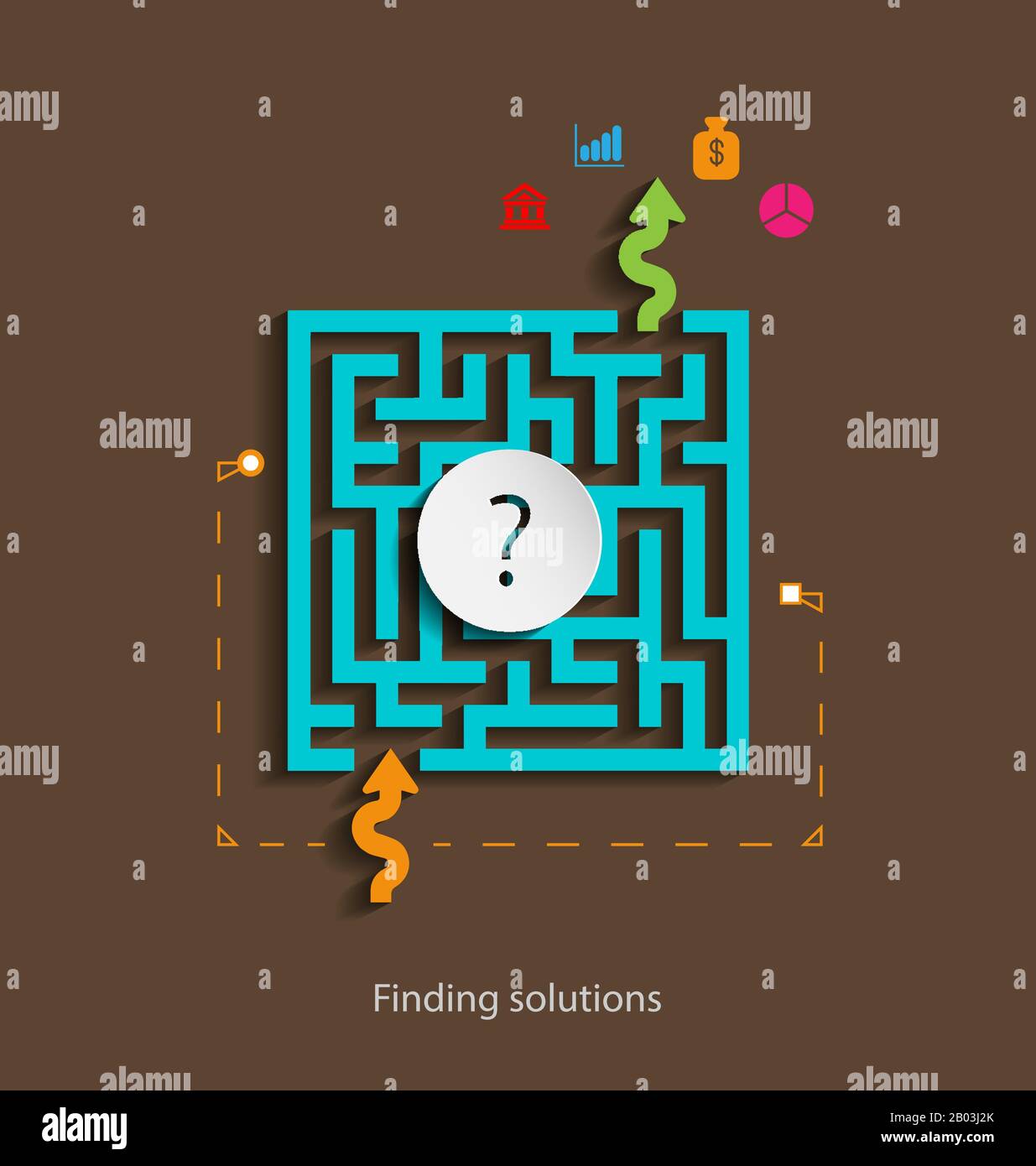 Finding solutions flat design concept icons for web, programming,mobile phone applications & services Stock Vector