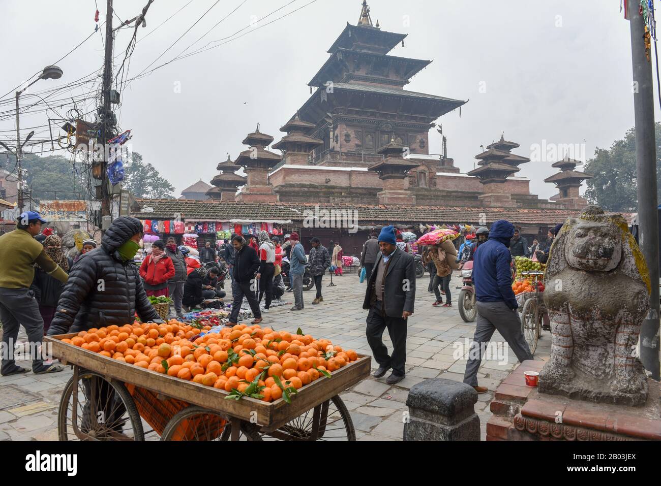 Kathmandu, Nepal - 8 January 2020: Temple of Durban square at Kathmandu on Nepal Stock Photo