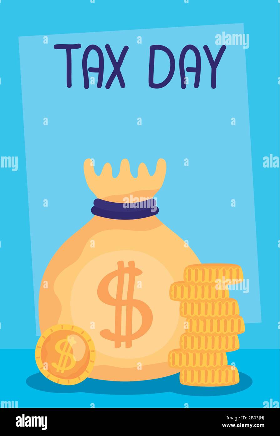 tax day with money bag Stock Vector Image & Art Alamy