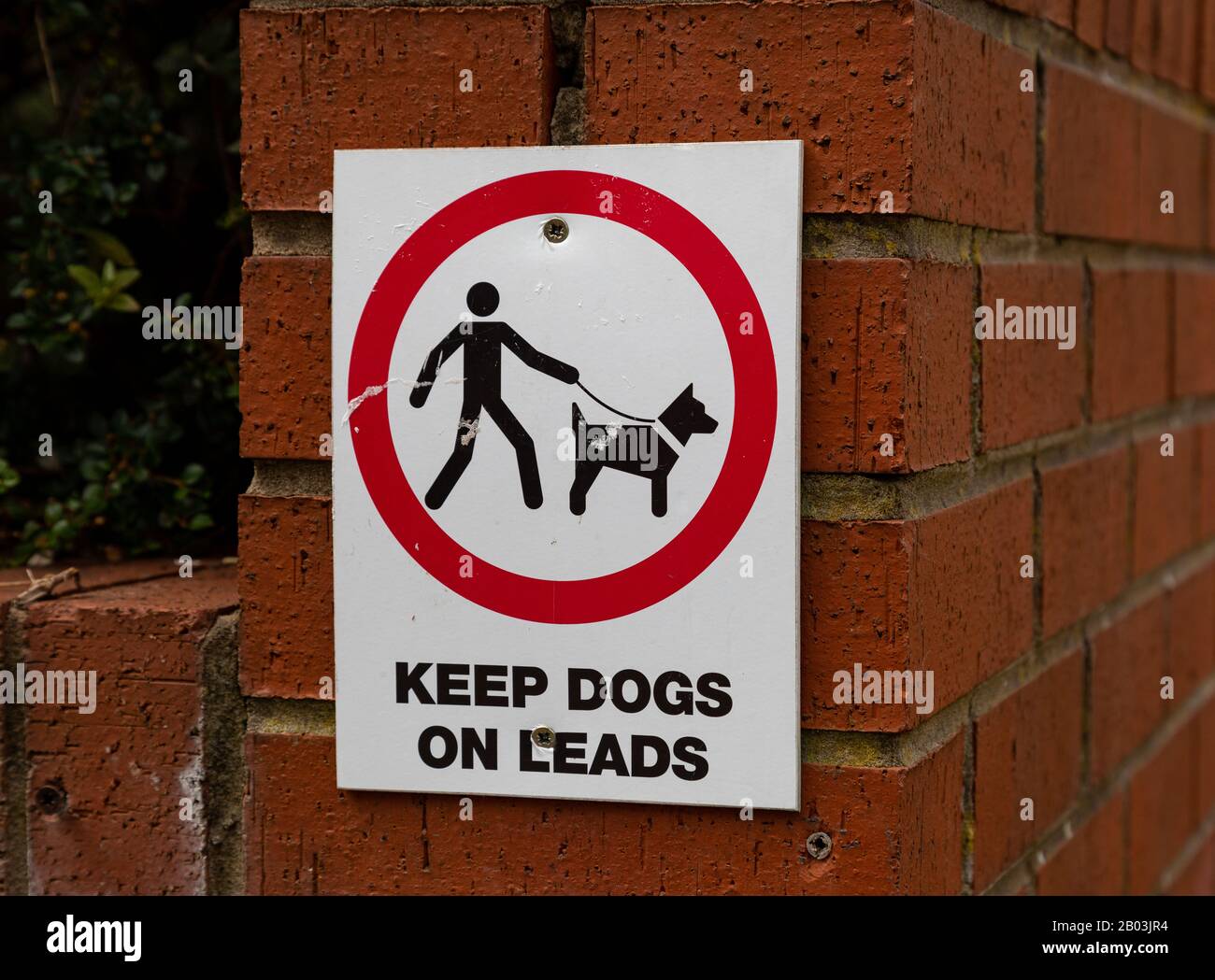 sign for dog walkers at a public park Wallasey Wirral July 2019 Stock Photo