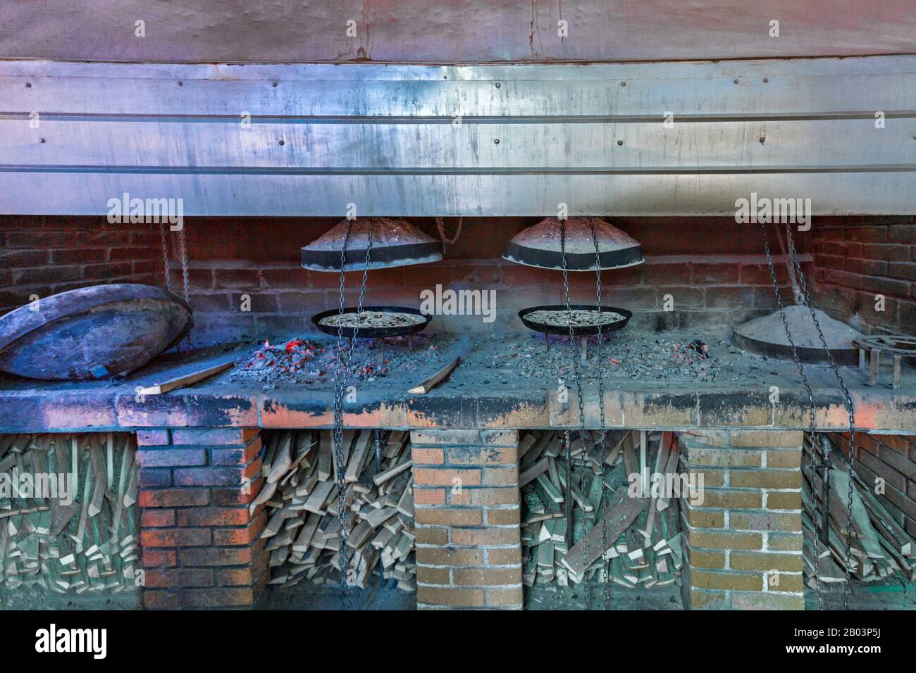 Oven to make Bosnian pastry known as Burek, in Jablanica, Bosnia and Herzegovina Stock Photo