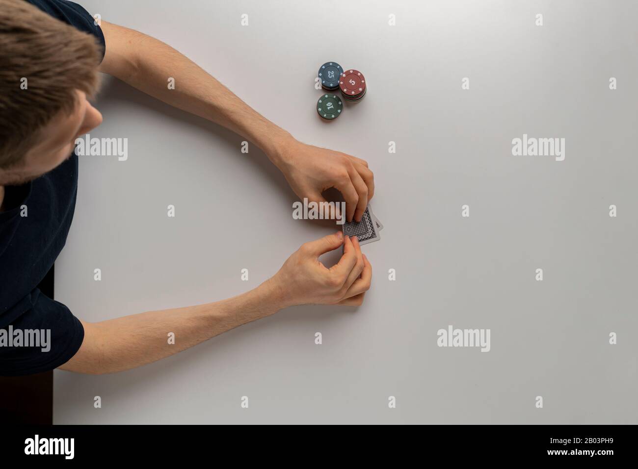 a gambling addiction, playing the card games and loosing money concept