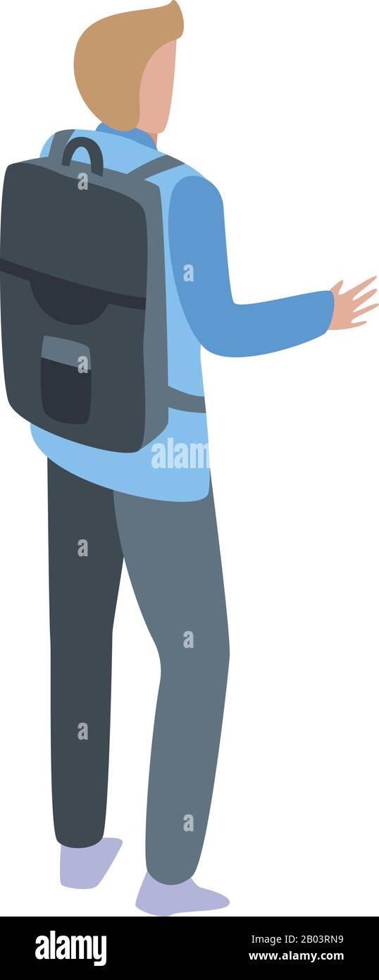 Person backpack back view Stock Vector Images - Alamy
