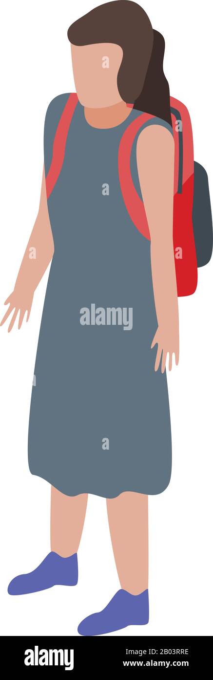 Girl backpack icon, isometric style Stock Vector Image & Art - Alamy