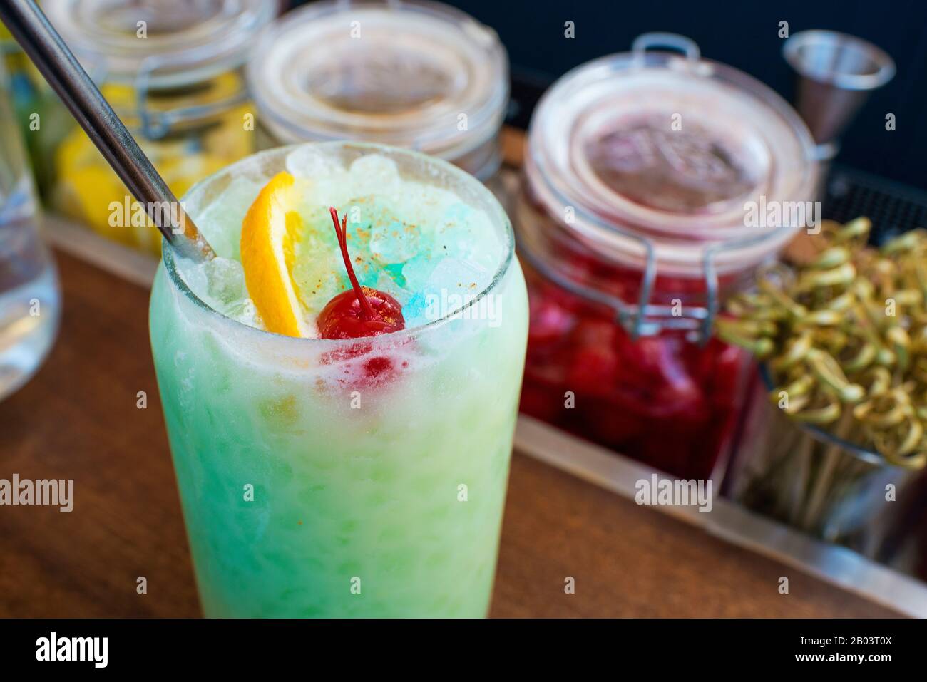The Permanent Vacation cocktail at Pilot in Brooklyn, New York. Stock Photo