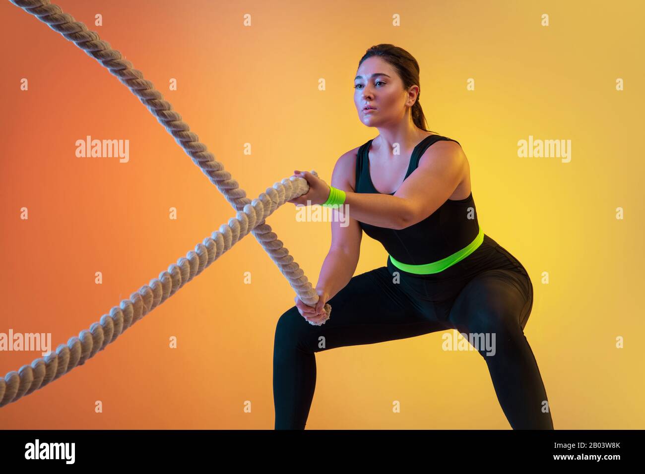 Female Athlete Performing Upper-body Workout on Fitness Equipment Stock  Photo - Image of athletic, fitness: 251611116