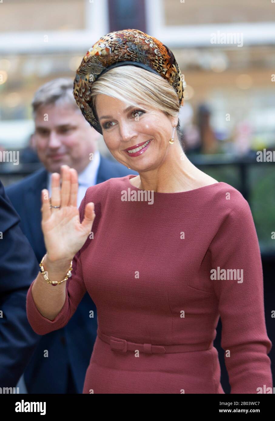 Amsterdam, Netherlands. 18th Feb 2020. Queen Maxima of The Netherlands arrive at the Brakke Grond in Amsterdam, on February 18, 2020, to attend the seminar Indonesia and the Netherlands: a joint future, organized by DutchCulture. They attending the seminar in the run-up to the state visit to the Republic of Indonesia in MarchPhoto: Albert Nieboer/ Netherlands OUT/Point de Vue OUT | Credit: dpa picture alliance/Alamy Live News Stock Photo