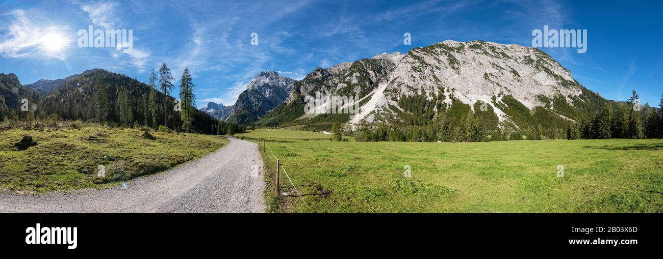 Karwendel mountain chain in Tyrol in the alps / Austria Stock Photo