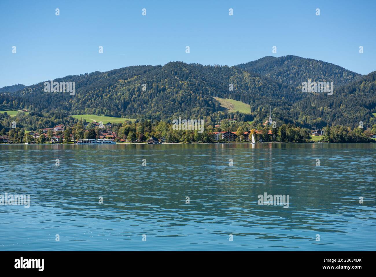 Lake Tegernsee in the bavarian alps / Germany Stock Photo