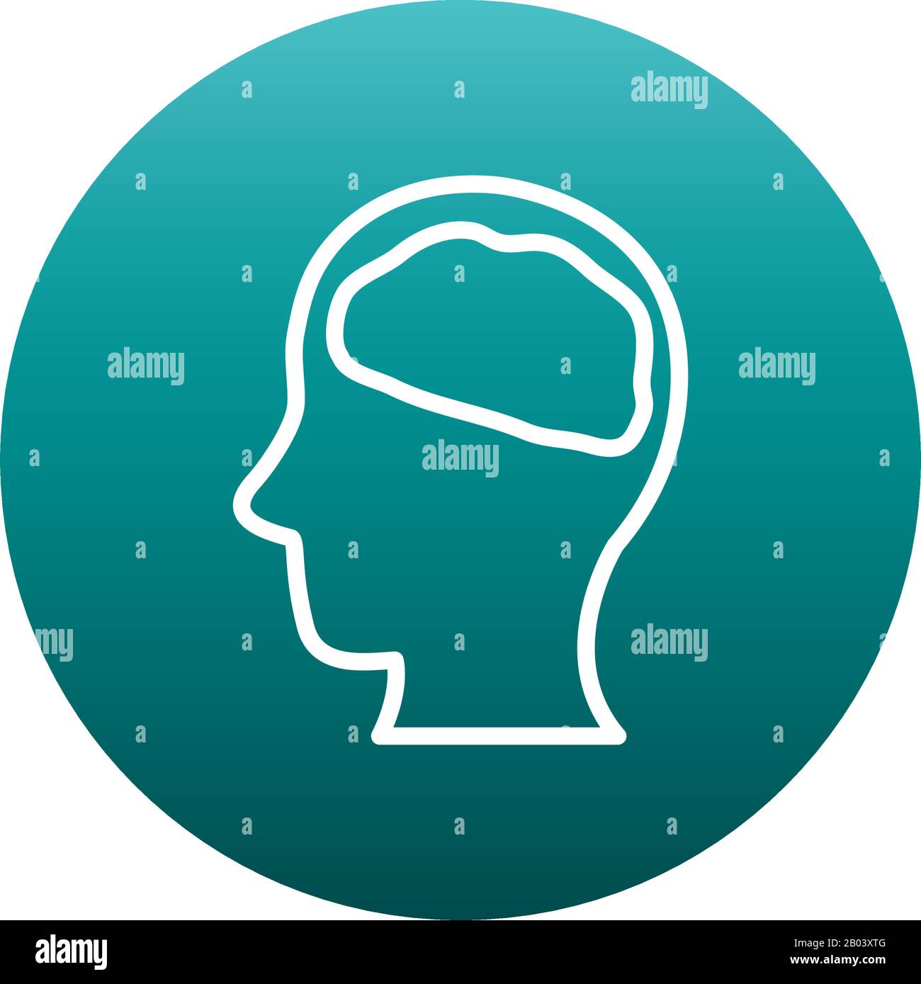 Human brain block gradient style icon design, Organ mind science ...