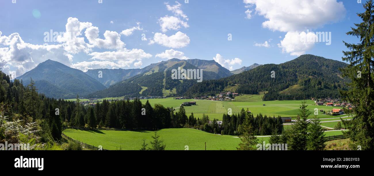 Karwendel mountain chain in Achenkirch in Tyrol / Austria Stock Photo