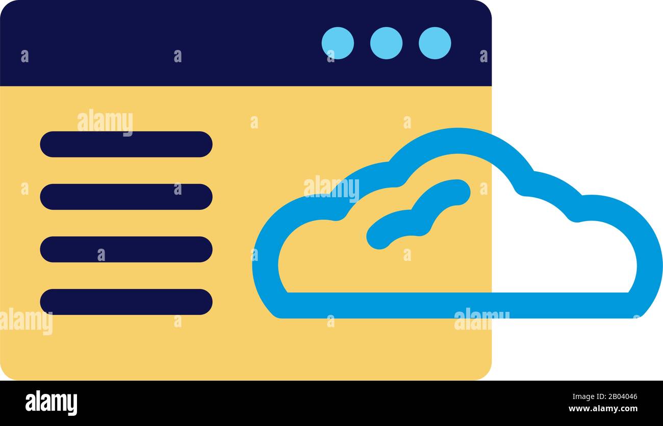 cloud computing with webpage template lineal color style Stock Vector ...