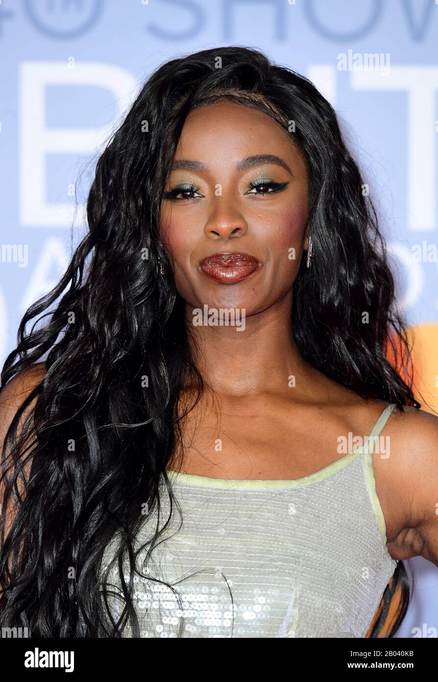 AJ Odudu arriving at the Brit Awards 2020 held at the O2 Arena, London