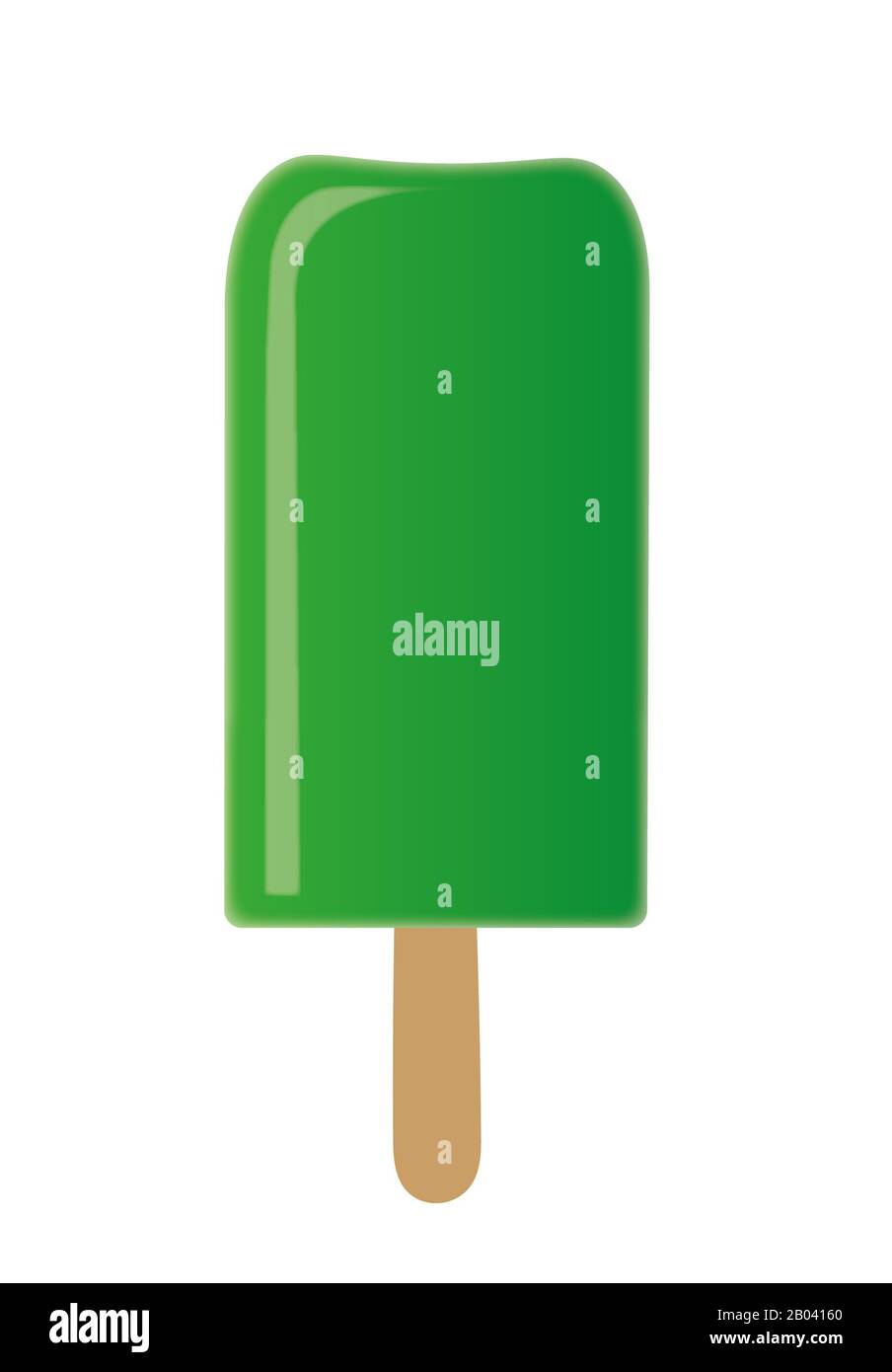 green ice lolly isolated on white background Stock Photo