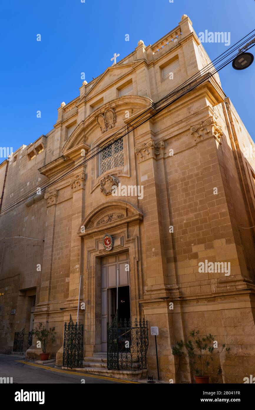 St Anne Church of Monastery of St. Scholastica in Birgu, Malta Stock Photo