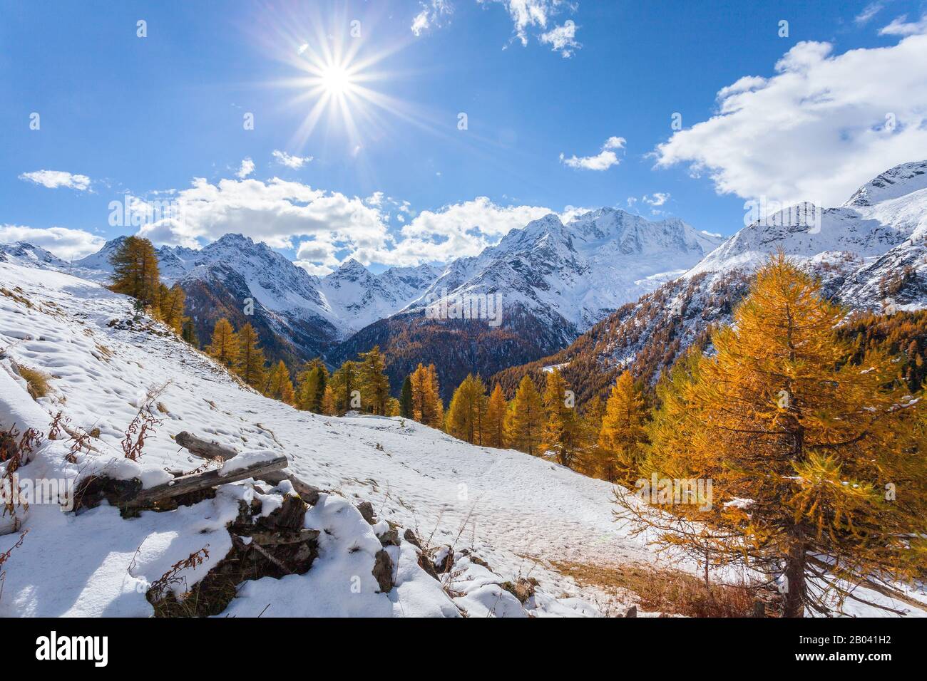 Valmalenco (IT) - Chiareggio - Alpe dell'Oro Stock Photo - Alamy