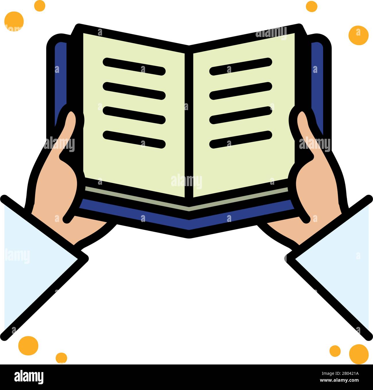 Open book line and fill style icon design, Education literature read ...