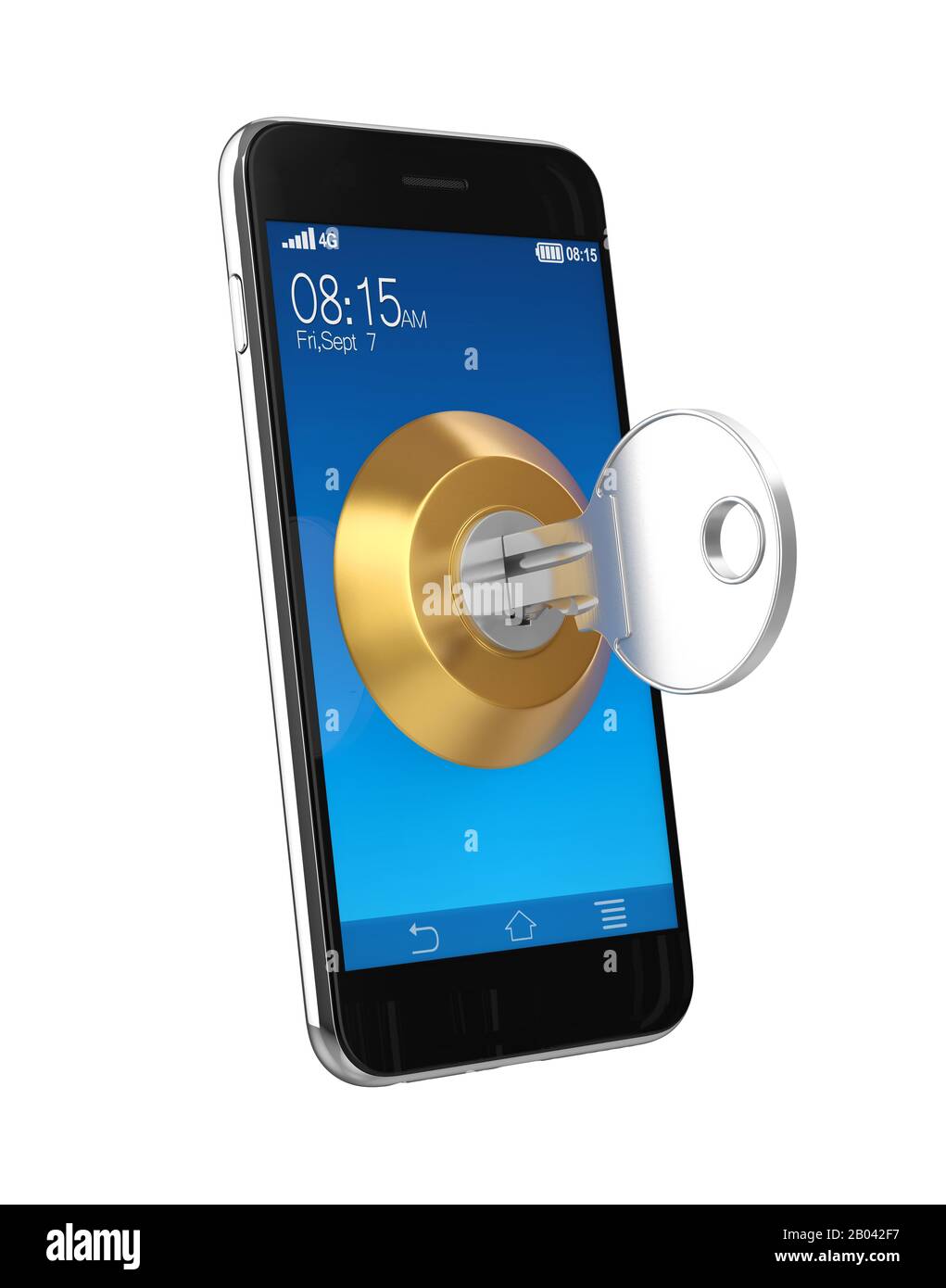 Smartphone key access data Cut Out Stock Images & Pictures Alamy