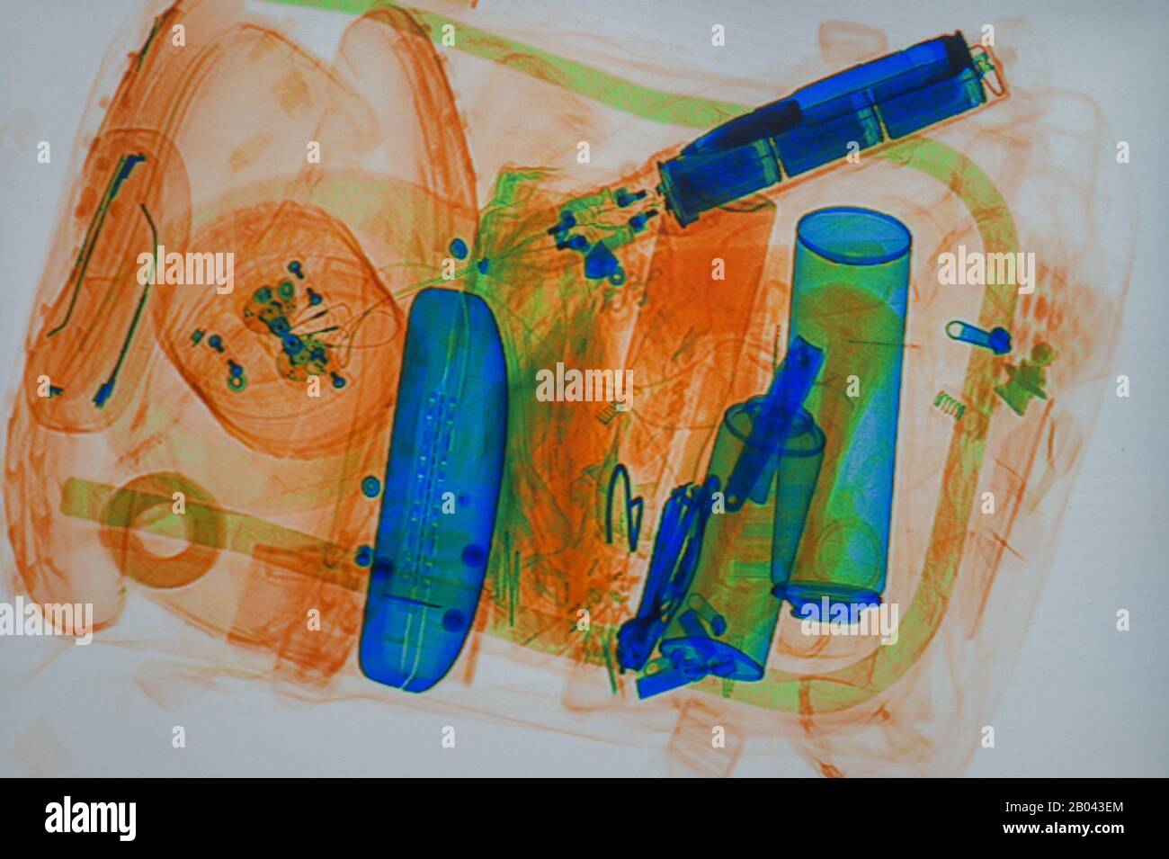 Magdeburg, Germany. 18th Feb, 2020. The image of a screened baggage at