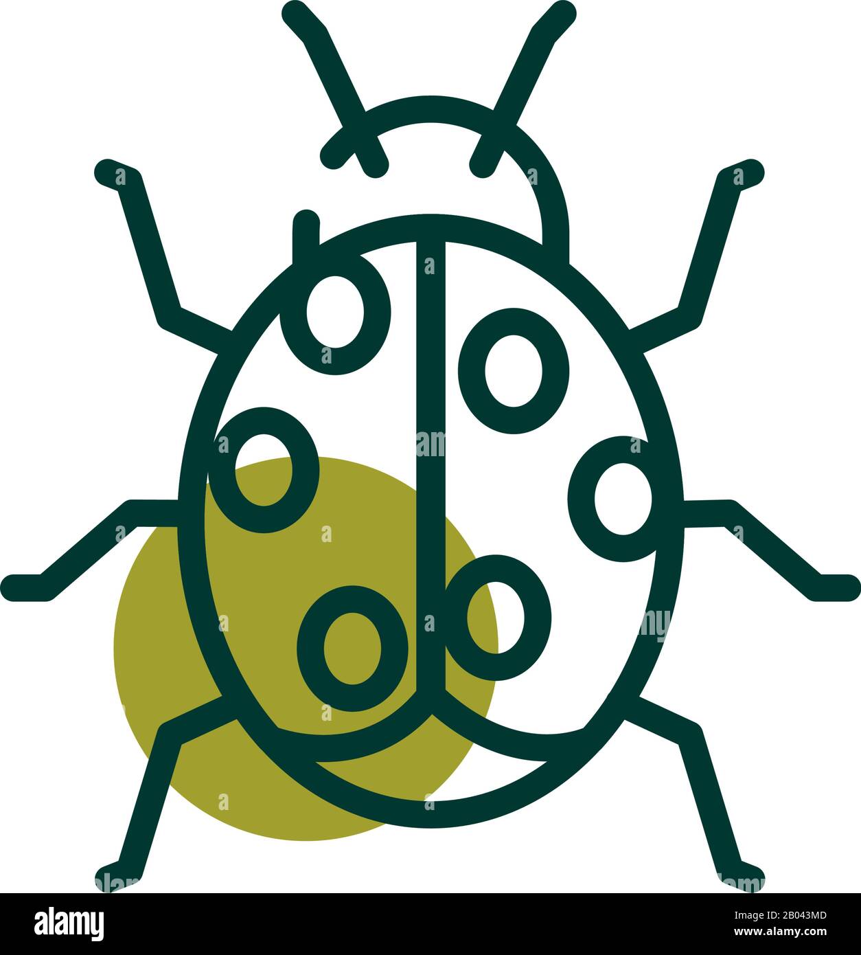 Ladybug half line half color style icon design, Biodiversity life ...