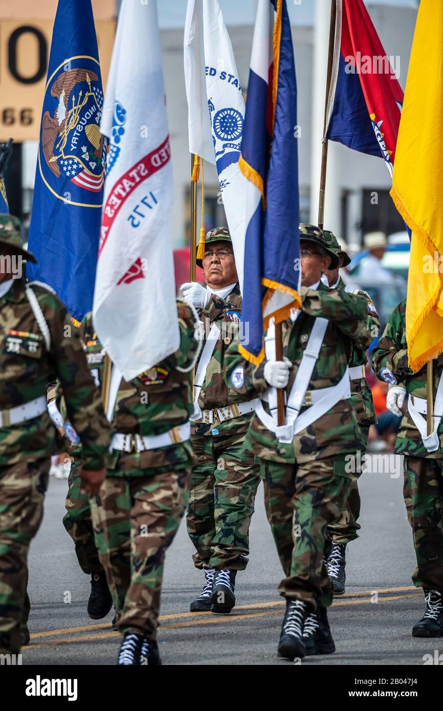 Military flag bearers, Ceremonial Parade, Gallup InterTribal