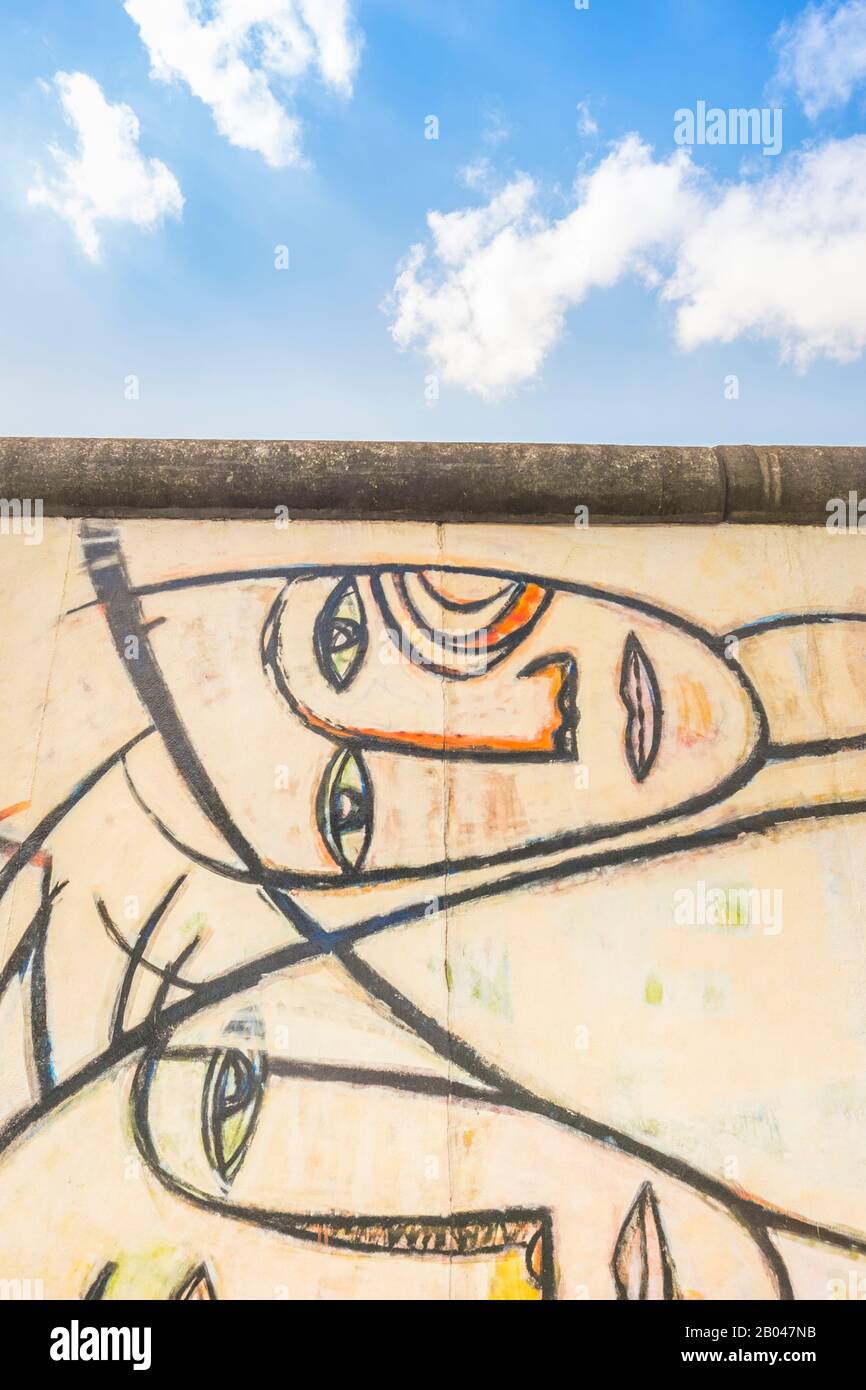 cubistic faces at east side gallery Stock Photo