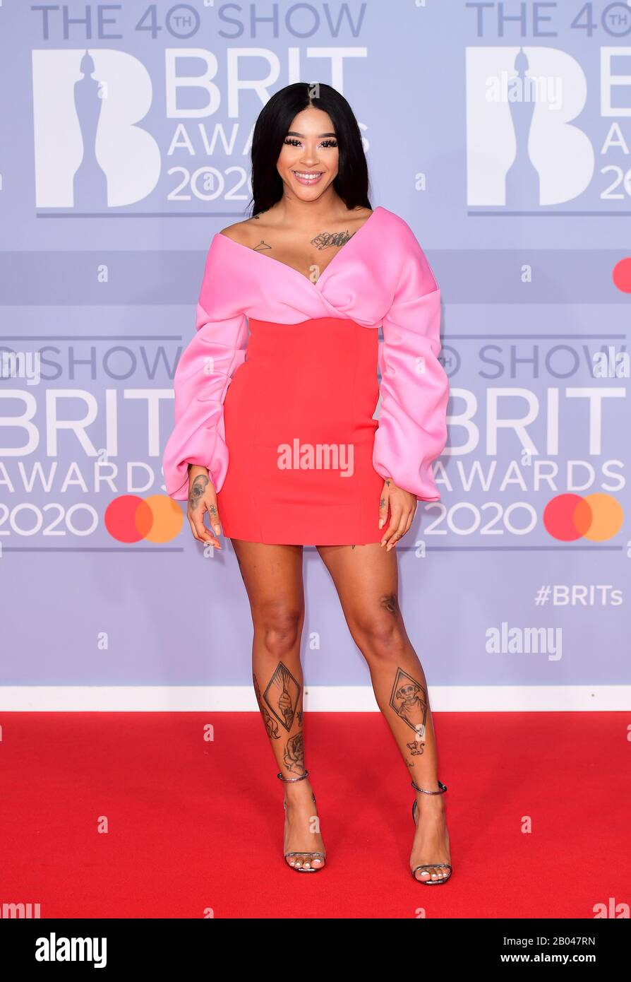 Yinka Bokinni arriving at the Brit Awards 2020 held at the O2 Arena