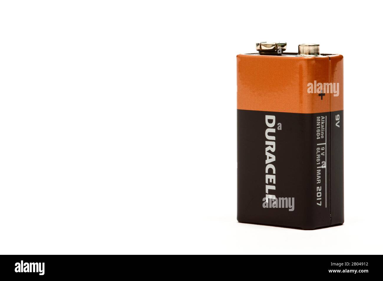 Duracell pp3 alkaline battery isolated on a white background with space for  copy Stock Photo - Alamy