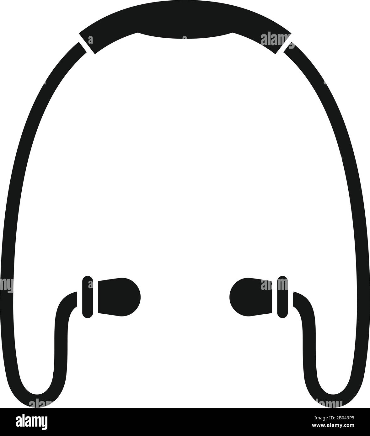 Sport wireless earbuds icon. Simple illustration of sport wireless