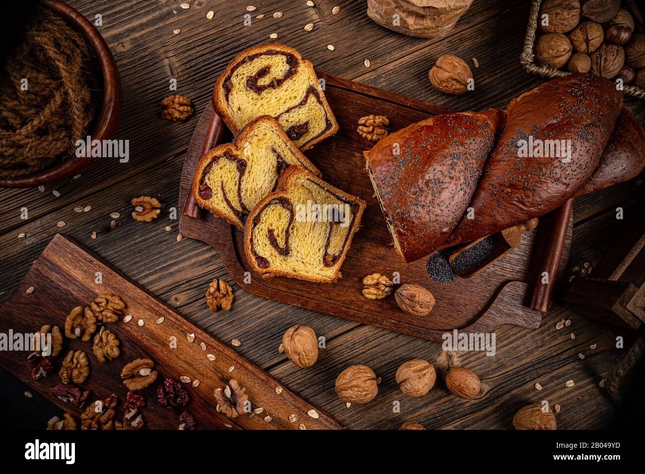 Walnut loaf bread Stock Photo Alamy