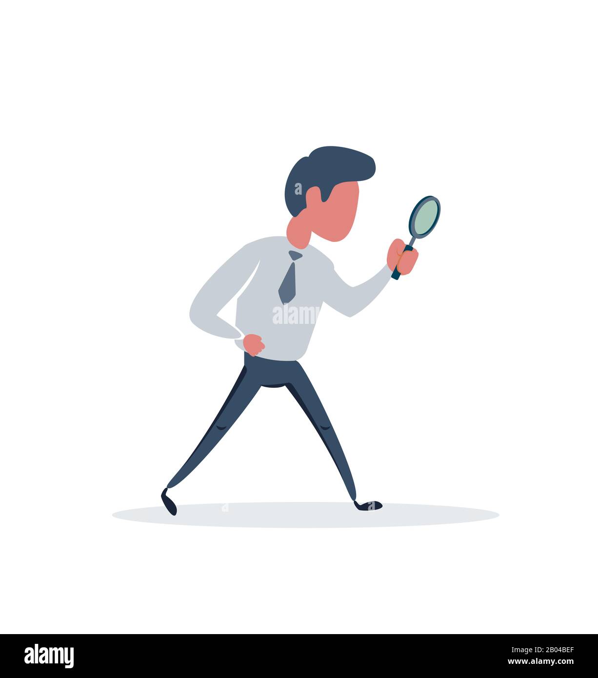 Businessman looking through a magnifying glass Stock Vector