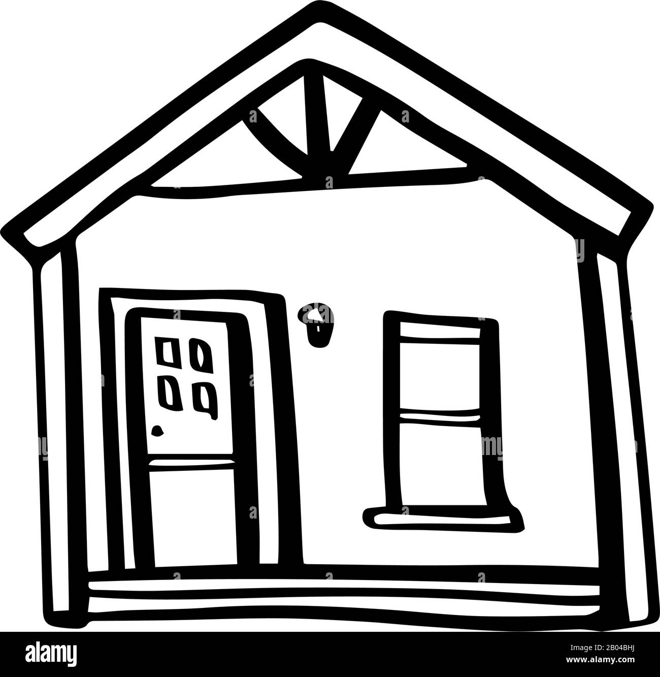 Cute house in hand drawn doodle style isolated on white background ...