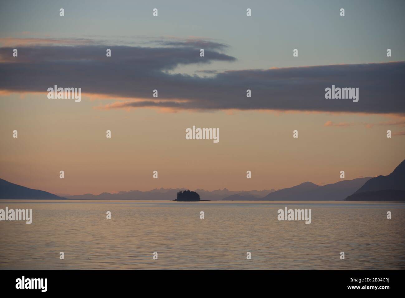 Sunset over Stephens Passage, Tongass National Forest, Southeast Alaska, USA. Stock Photo