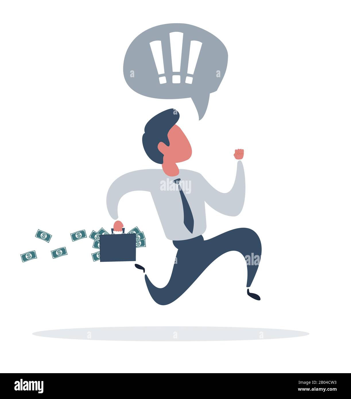 Businessman is running. Business concept illustration. Stock Vector